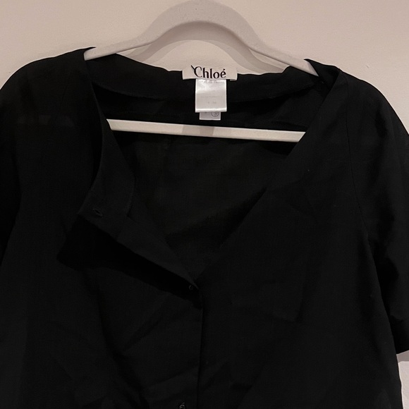 Chloe button up top black size small - Picture 2 of 3